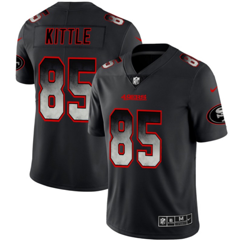 Men's San Francisco 49ers #85 George Kittle Black 2019 Smoke Fashion Limited Stitched NFL Jersey